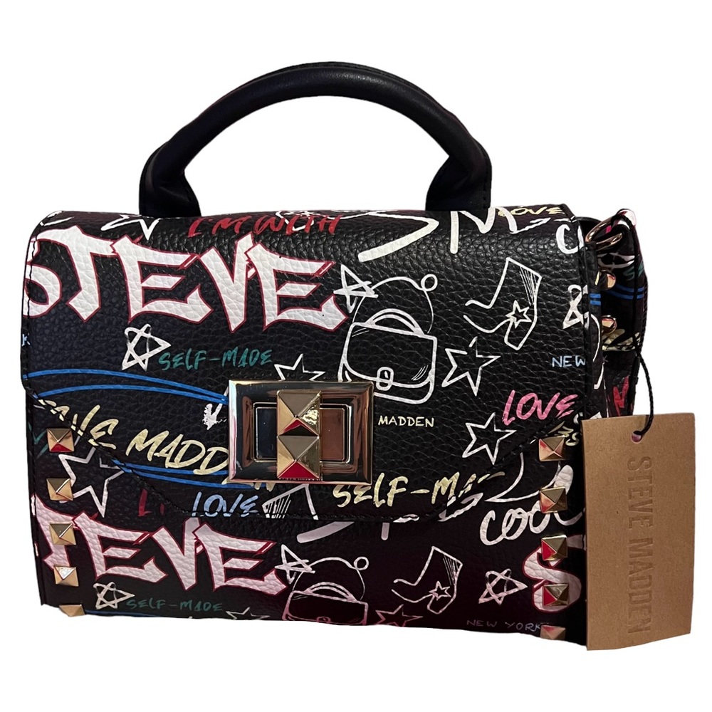 NWT Steve Madden Graffiiti Studded Top Handle Bag
